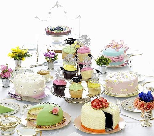 Miniatura 403 de Paquete de 24 adornos dorados para cupcakes de graduación 2025 con purpurina So Proud of You Done Diploma Graduation Cap Cupcake Picks Class of 2025