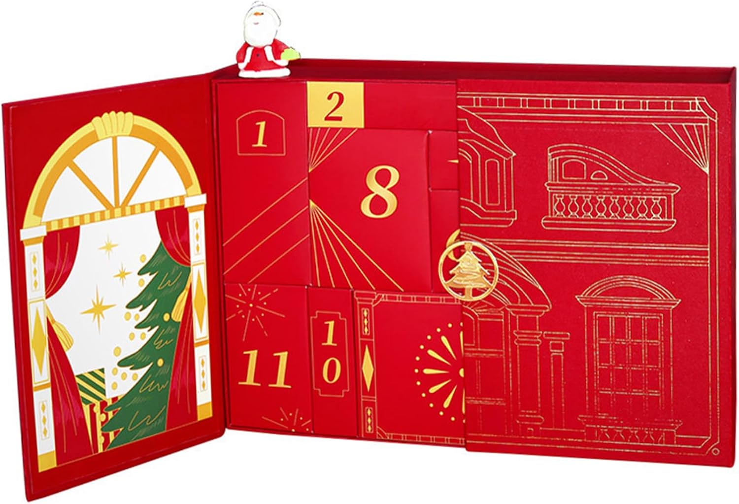 Empty Advent Calendar to Fill with 12 Boxes DIY Fillable Christmas Countdown Calendar for Kids and Family, Reusable Holiday Advent Calendars for Home Decor