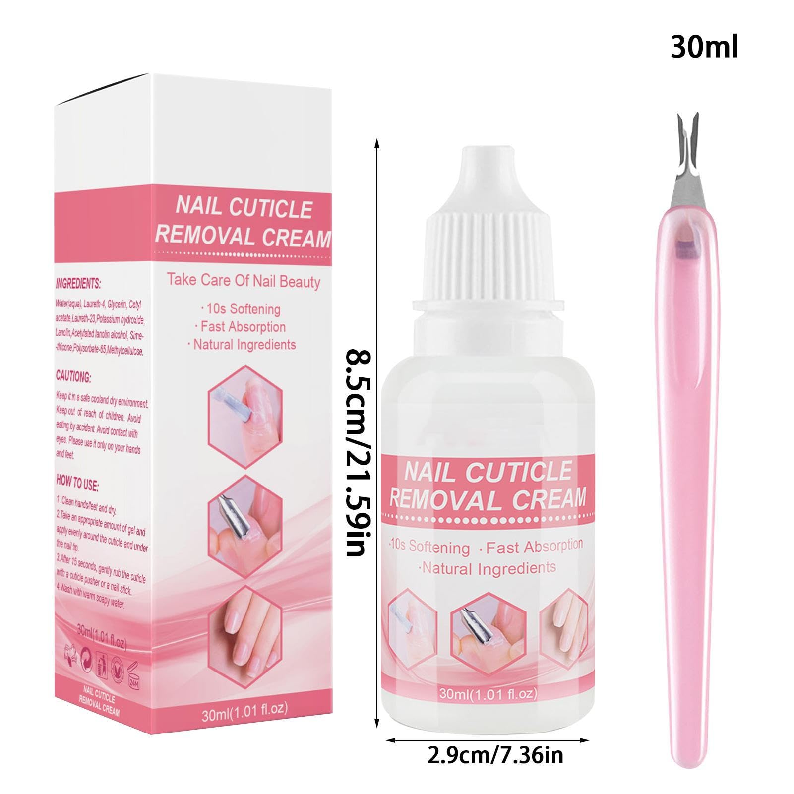 Crema per la rimozione delle cuticole | Kit per la rimozione delle cuticole | Crema rimuovi cuticole emolliente e delicata da 30 ml, ad assorbimento rapido e istantaneo, per mantenere le Skuda