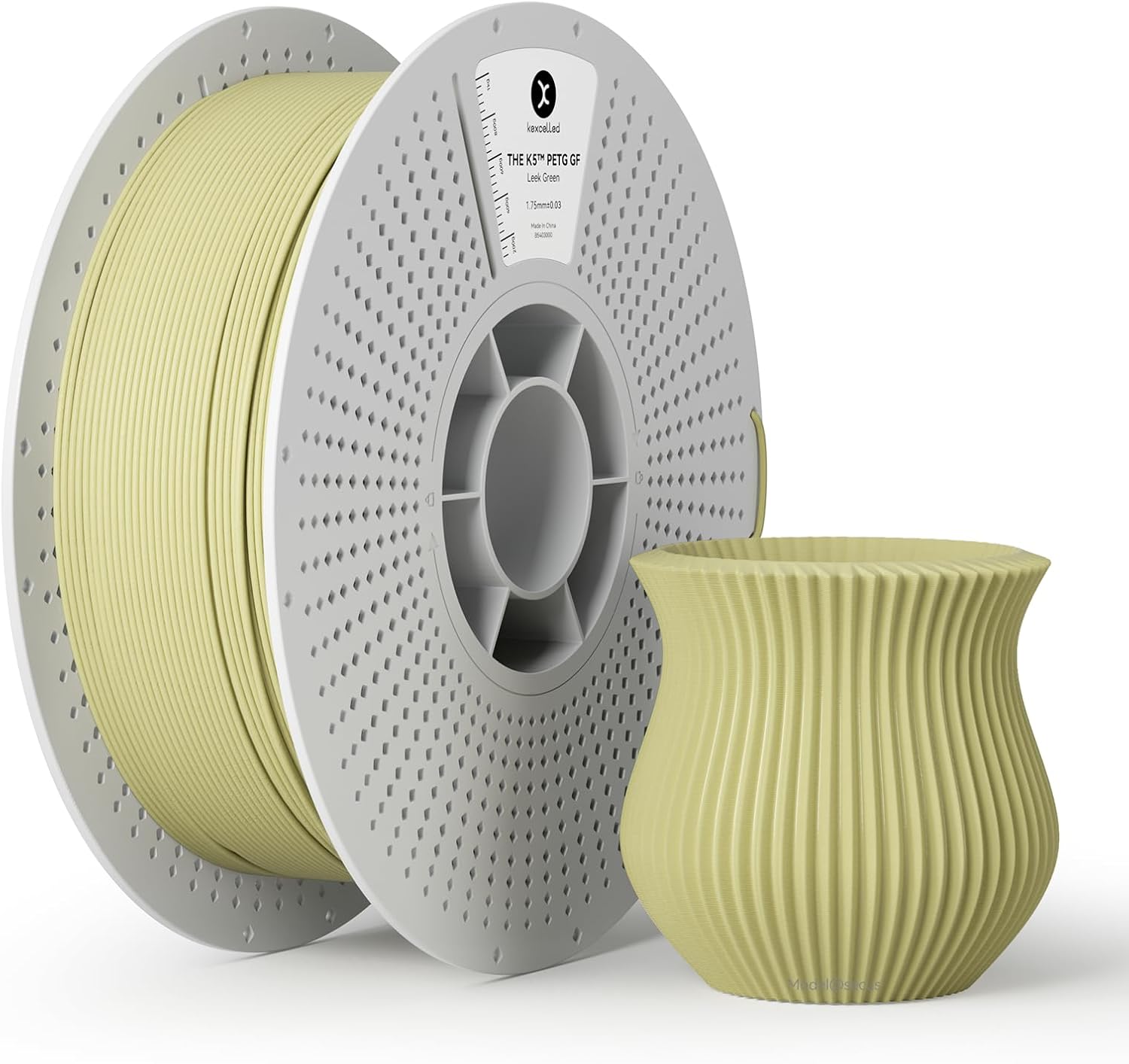 kexcelled Glass Fiber PETG GF Filament Brown-Green, High Stiffness, Durability, Weather Resistant, Matte PETG-GF 3D Printing Material 1.75mm 1KG, Fit FDM 3D Printers