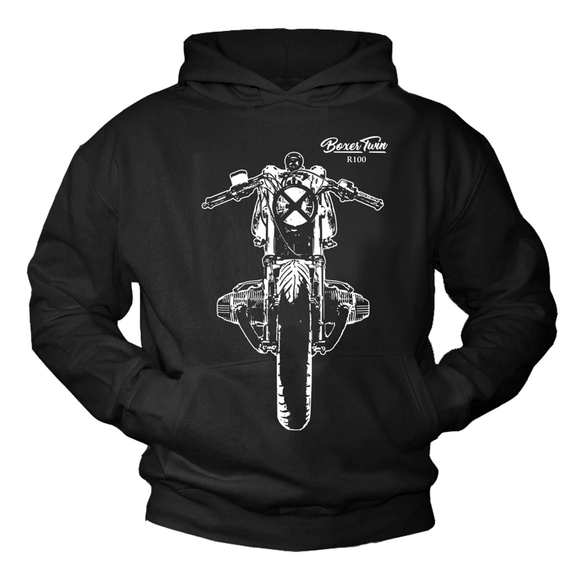 Makaya Sweat à Capuche Homme - R100 Motard Custom - Sweatshirt Sweater