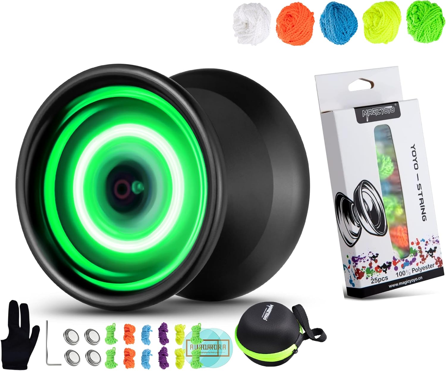 MAGICYOYO Light Up Yoyo with Extra Battery, Y02 Aurora