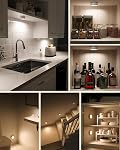 EZVALO 4 Pack Motion Sensor Closet Lights, 1200mAh USB-C Rechargeable LED Puck Lights, Under Cabinet Lights, Dimmable, 3 Color Temps, Magnetic, Stick on for Closet, Stairs, Cabinets, Pantry