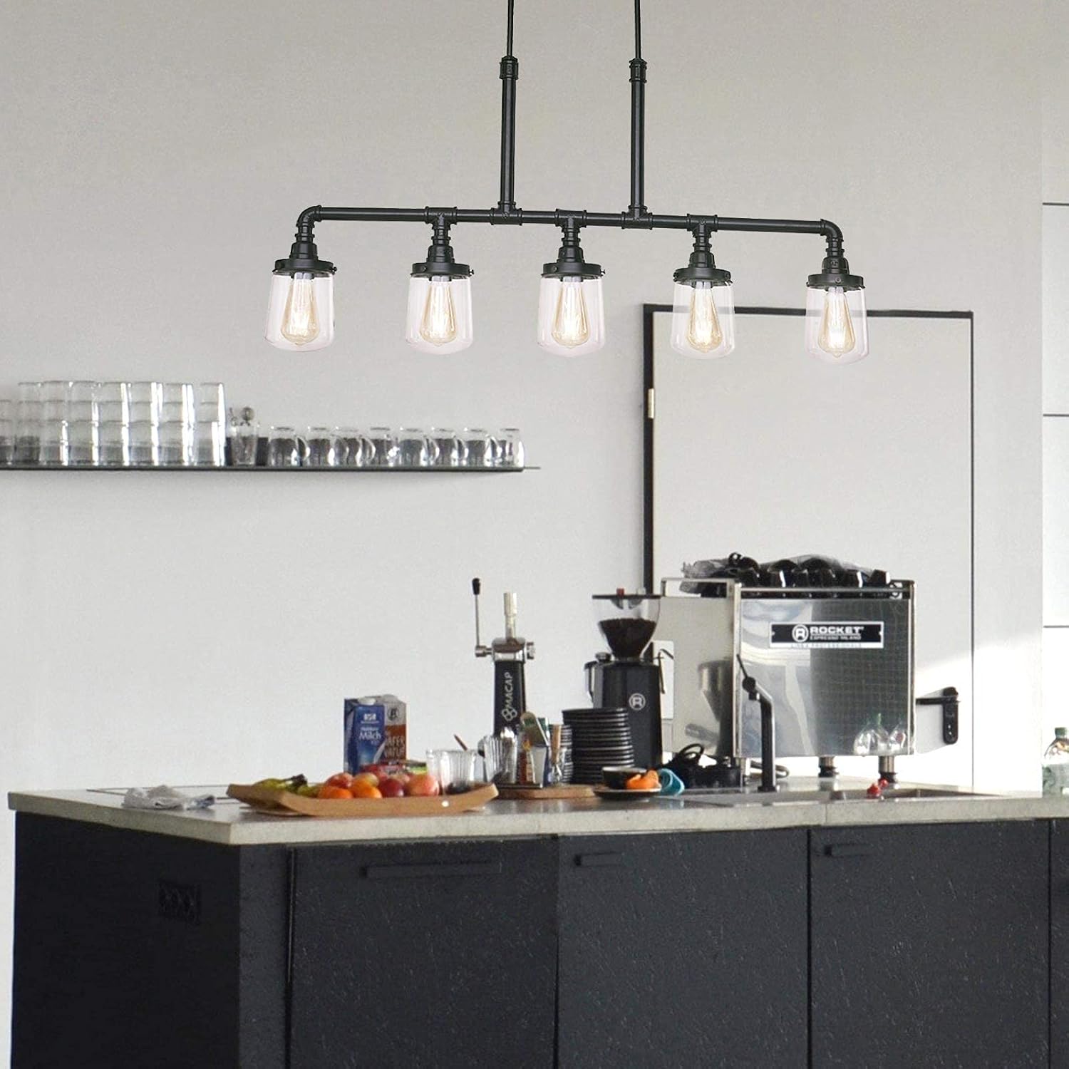 70% Off Everything LUXEMI Farmhouse Light, Island Lights for Kitchen, 5 Light Pendant Light Fixtures with Clear Glass Shades, Modern Industrial Chandelier Dining Room Ceiling Light, HangingLights for Living Room Best Review LUXEMI Farmhouse Light, Island Lights for Kitchen, 5 Light Pendant Light Fixtures with Clear Glass Shades, Modern Industrial Chandelier Dining Room Ceiling Light, HangingLights for Living Room