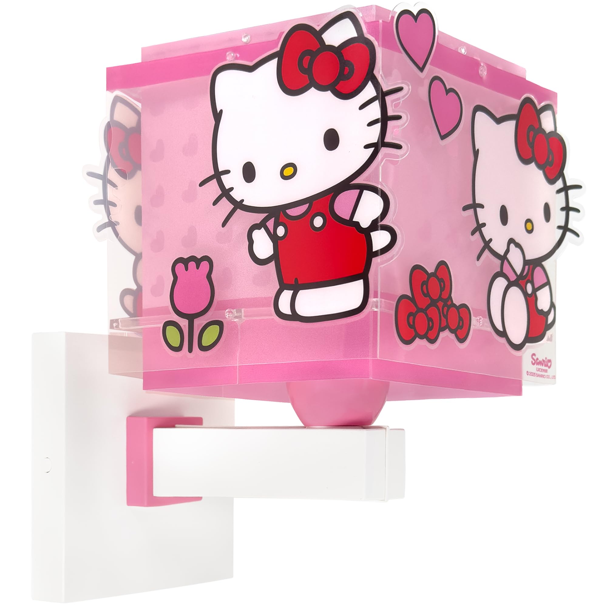 Dalber Lámpara Aplique Pared Infantil Hello Kitty 73269 E27 | Lámpara aplique de pared con instalación directa a la corriente o mediante cable con interruptor incluido.