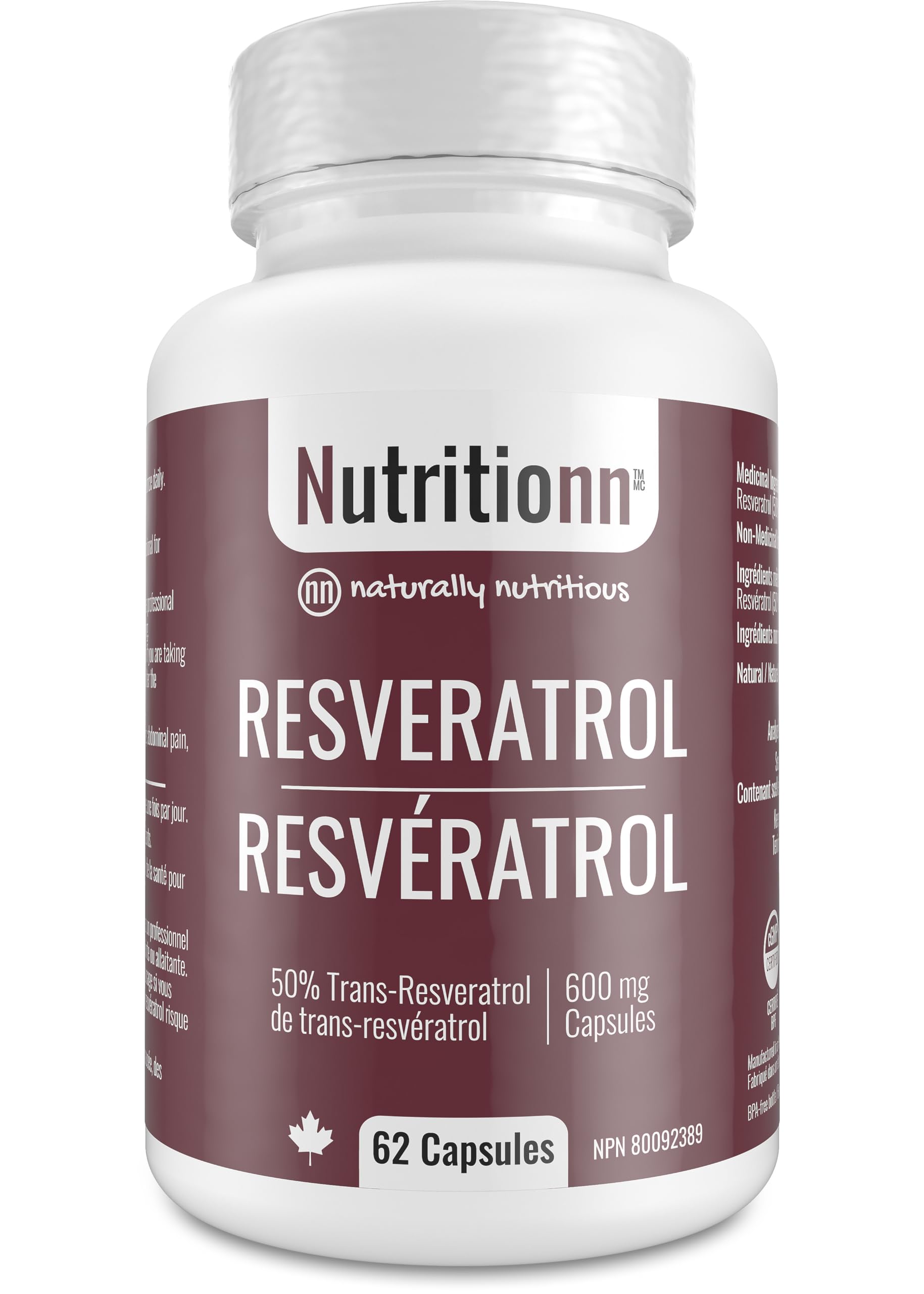 Nutritionn Resveratrol - Natural Trans-Resveratrol Capsules - Premium Health Supplement
