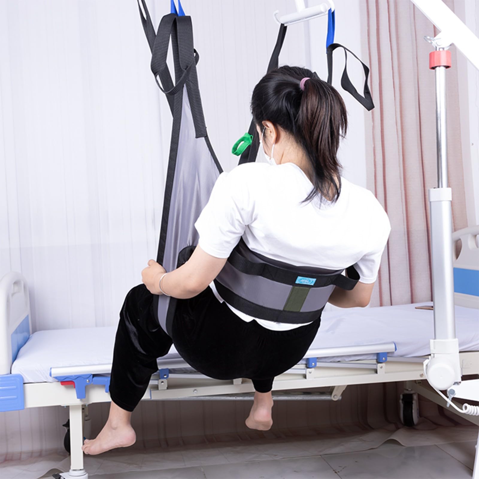 Cinturón de transferencia Arnés de elevación de cuerpo completo para pacientes para cuidadores bariátricos Personas mayores Discapacitadas Mueva al paciente hacia arriba y hacia abajo por las esc