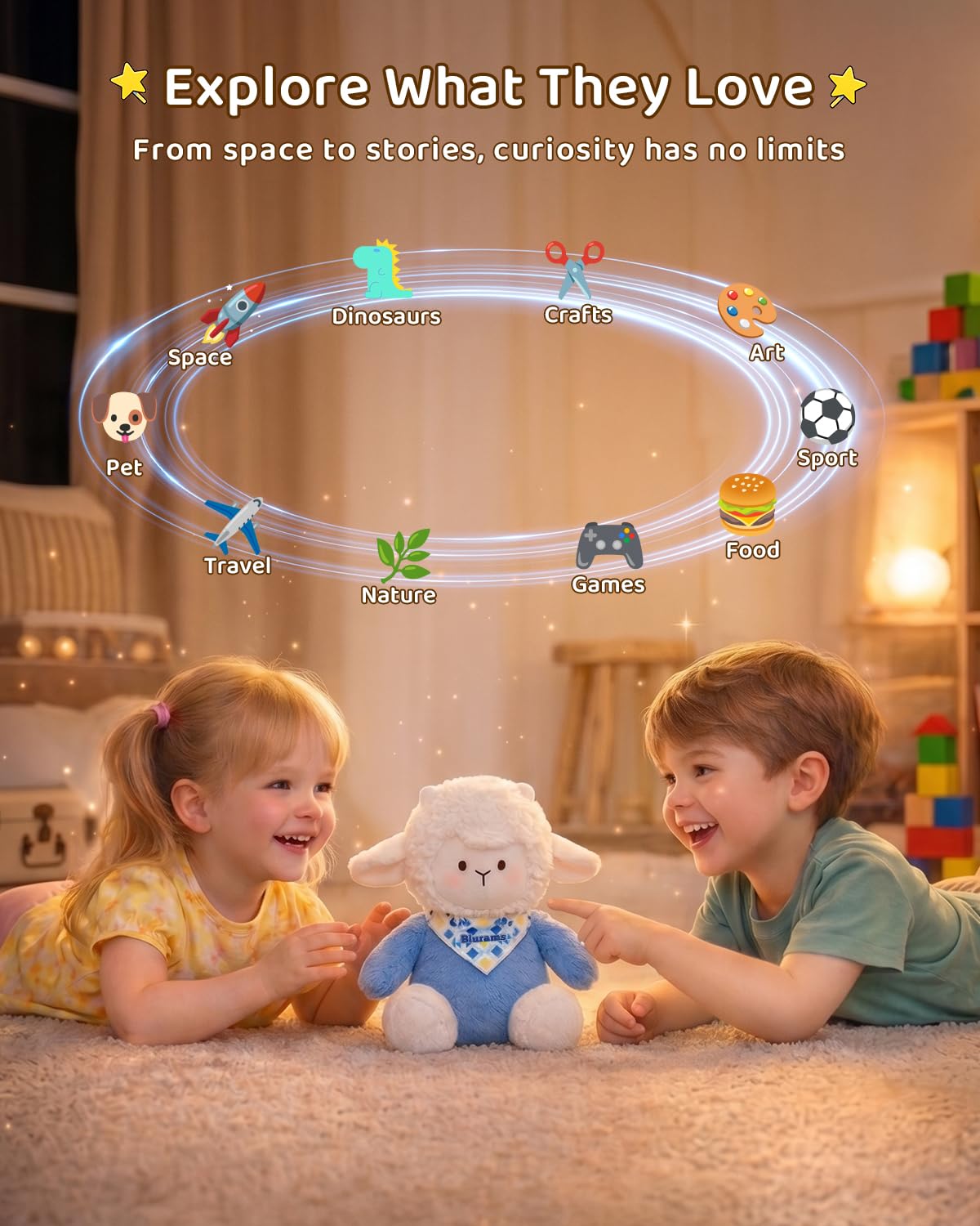 Peluche Interactivo con IA para Niños de 3 a 8 Años, Peluche con Chat de Voz, Control por App y Memoria, Compañero Educativo Emocional, Regalo Original como Juguetes para Niños de 3 a 6 Años