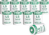 Vista 1 de 10 pilas LS14250 de 1300 mAh 1/2 AA de litio de 3.6 voltios para Dogwatch R9, correa de collar de perro, respaldo de memoria, relojes en tiempo