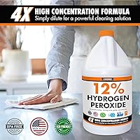 Vista 2 de Peróxido de hidrógeno 12% grado alimenticio, solución concentrada de potencia 4X, usos versátiles que incluyen cuidado tópico, hogar, cocina
