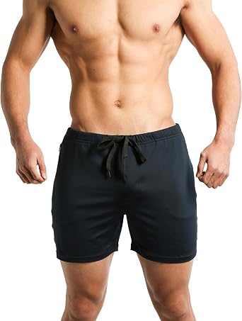 Tough Mode Mens Workout Bodybuilding MMA WOD Training Gym Running Lifting Shorts Zipper Pocket