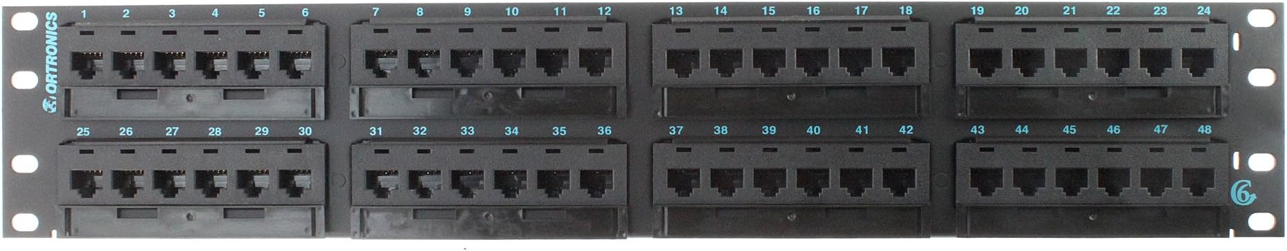 OR-PHD66U48 - Ortronics Clarity 6 Patch Panel, Six-Port Modules, 48-Port