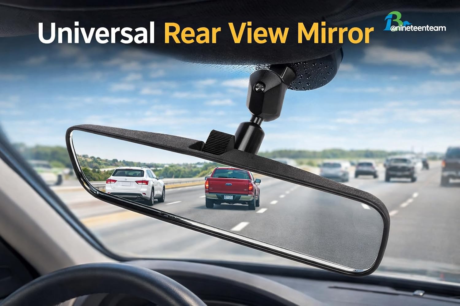 Universal 8 Inch Car Rearview Mirror - Clear Image Anti Glare Interior Mirror for Cars & Trucks