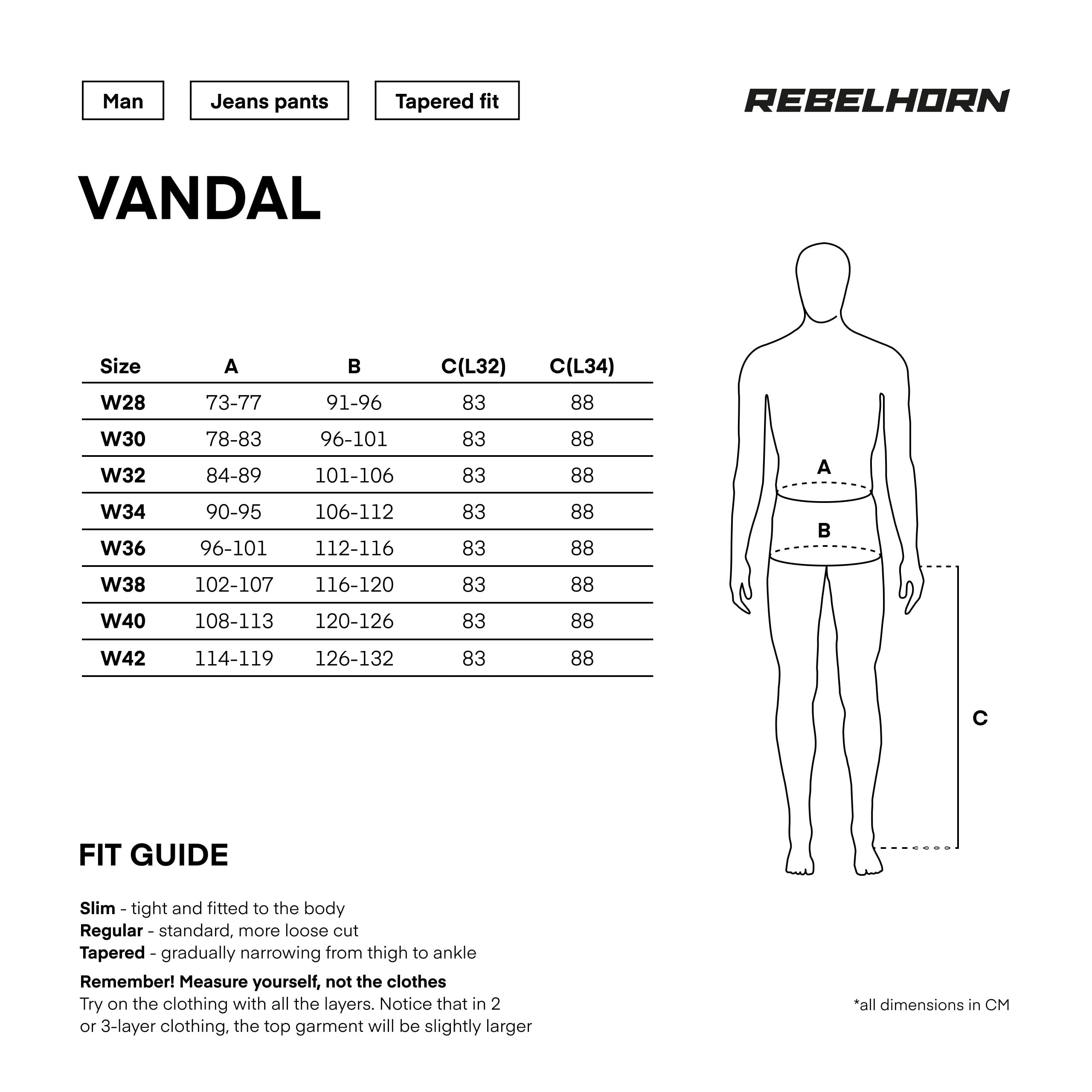 REBELHORN Vandal Pantalones Vaqueros de Moto Hombre | Forro de Fibra Aramida | Protectores de Rodilla y Cadera SAS-Tec | Bolsillo Protector de Coxis | 2 Canales de Ventilación | Tapered Fit
