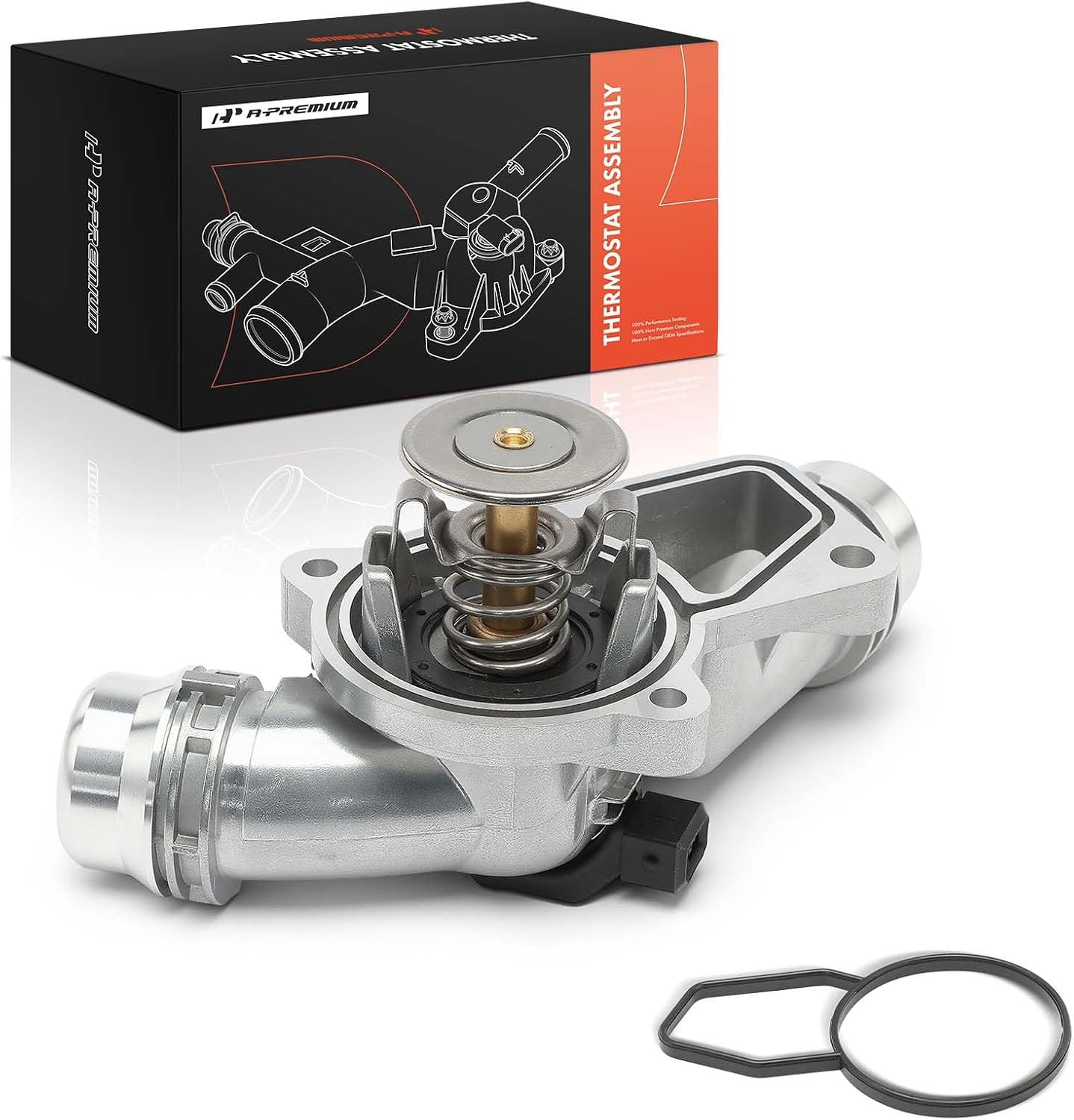 A-Premium Upgraded Aluminum Engine Coolant Thermostat Housing Assembly