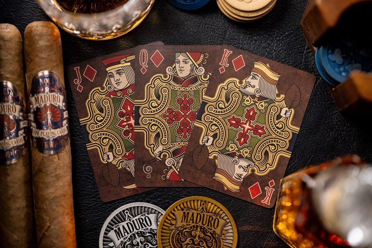 Gold Maduro Playing Cards (2024 Update)- Hand Illustrated Luxury Deck by Jackson Robinson, Kings Wild Project, Adult Collectible Deck, 14+