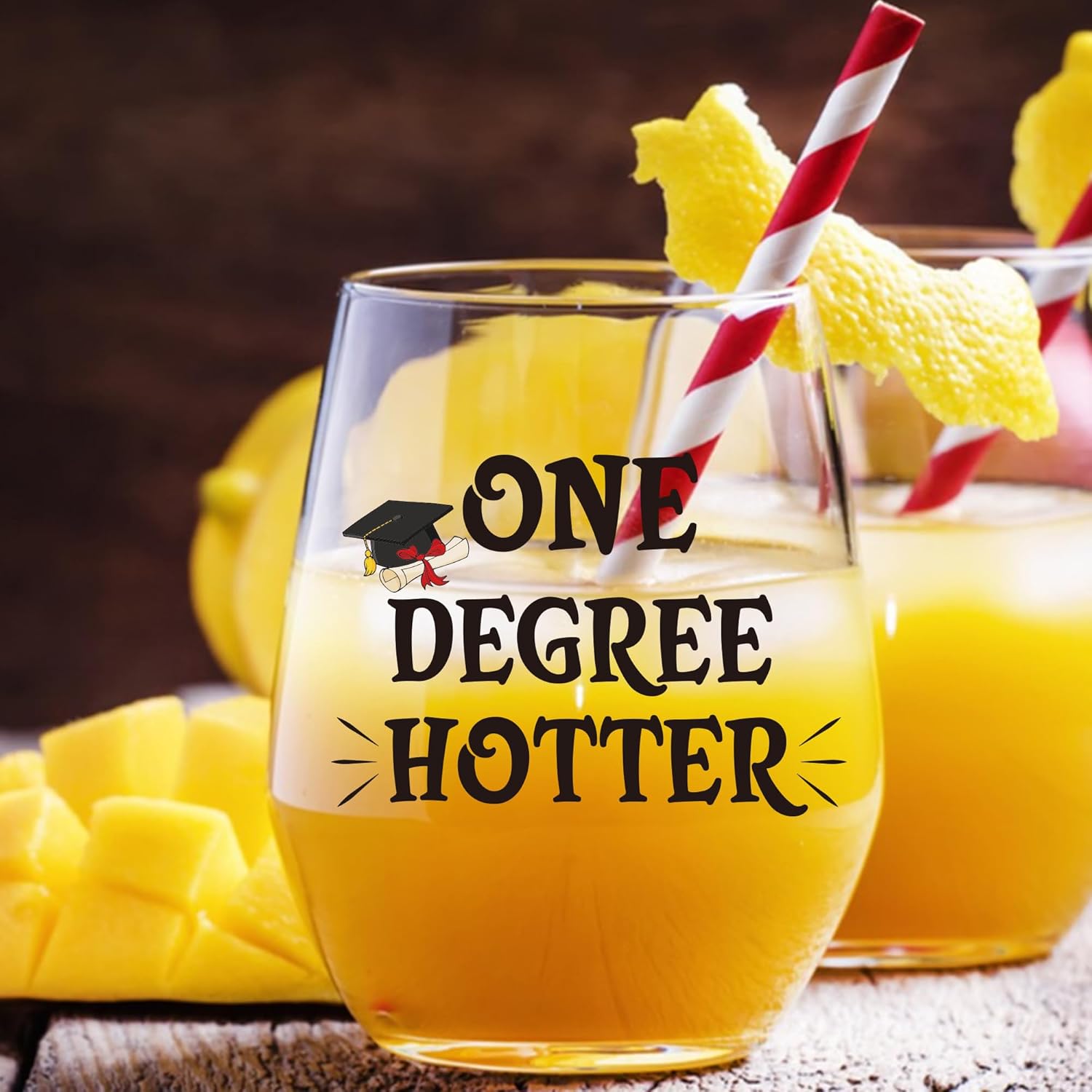 JERIO Graduation Gifts for Her Him One Degree Hotter Wine Glass 15 Oz, College Graduate Gift for Women, Man Funny Graduation Present for Masters Degree High School Middle School College PHD - Image 6