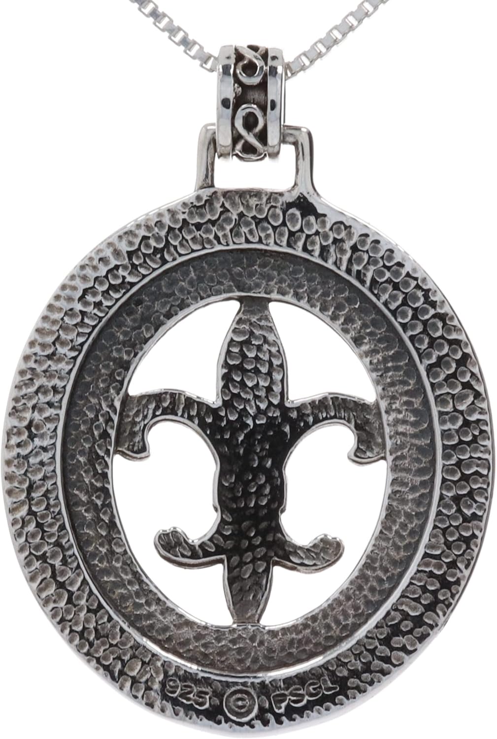Jewelry Trends Sterling Silver Fleur De Lis Celtic Knotwork Pendant on 18 Inch Box Chain Necklace - Image 3