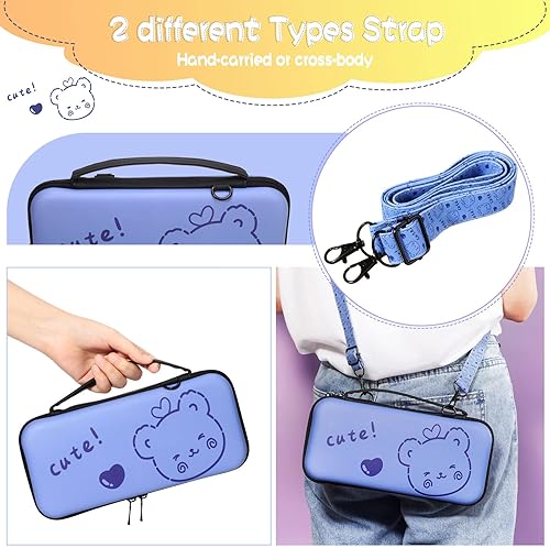 Miniatura 5 de Weewooday Funda protectora y funda de transporte, funda suave y delgada para consola y controladores, bolsa de transporte de viaje rígida con 12