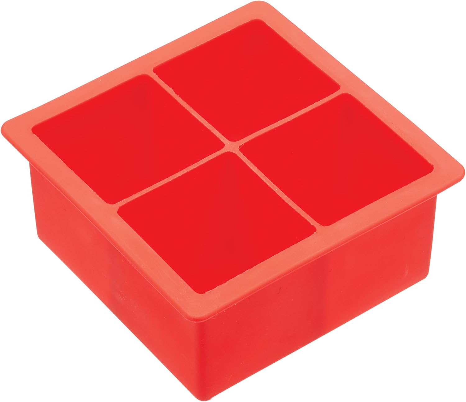 BarCraft BCICTJUMB Large Ice Cube Moulds, Silicone, Red, 11 x 11 x 4