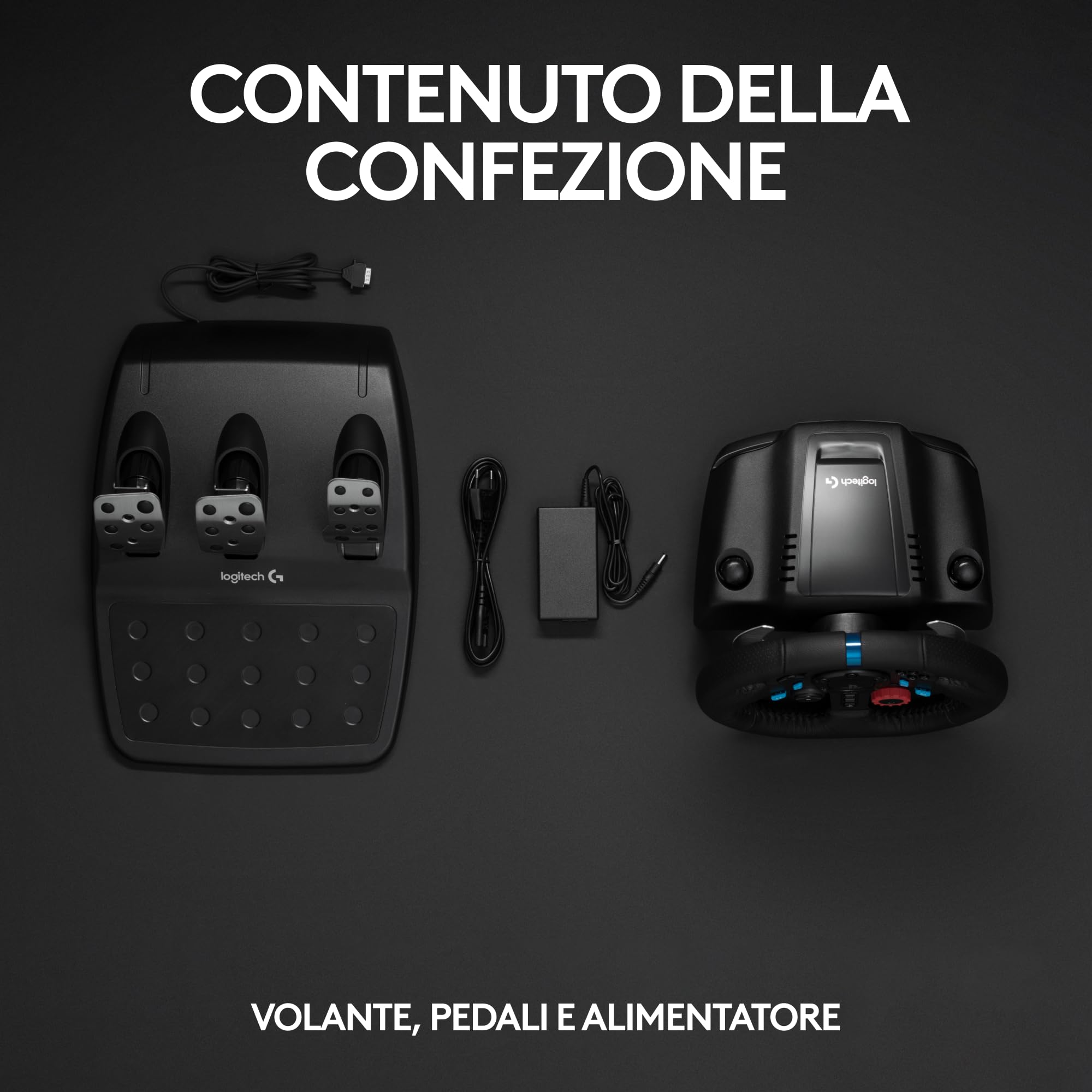 Logitech G G29 Driving Force volante e pedali per PS & PC (Spina UK) | Spina di alimentazione britannica - Nero