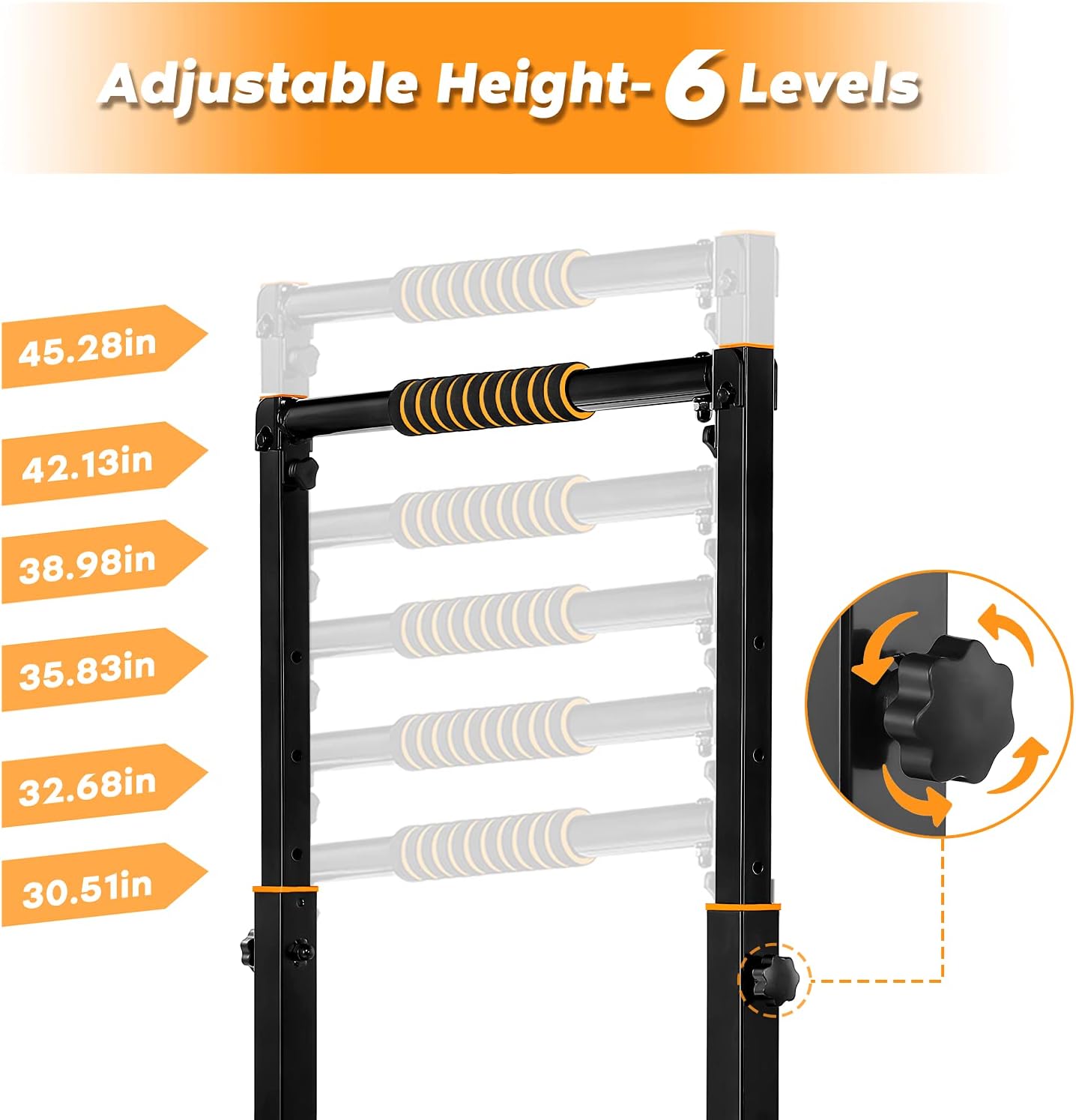 Sportsroyals Dip Bar, Adjustable Parallel Bars for Home Use, Dip Station with 6 Height Level & 1200LBS Weight Limit : Sports & Outdoors