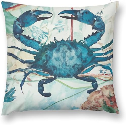Miniatura 2 de Cojines Decorativos para Sala - Fundas de almohada con diseño de cangrejo costero y océano marino fundas de almohada cuadradas decorativas suaves
