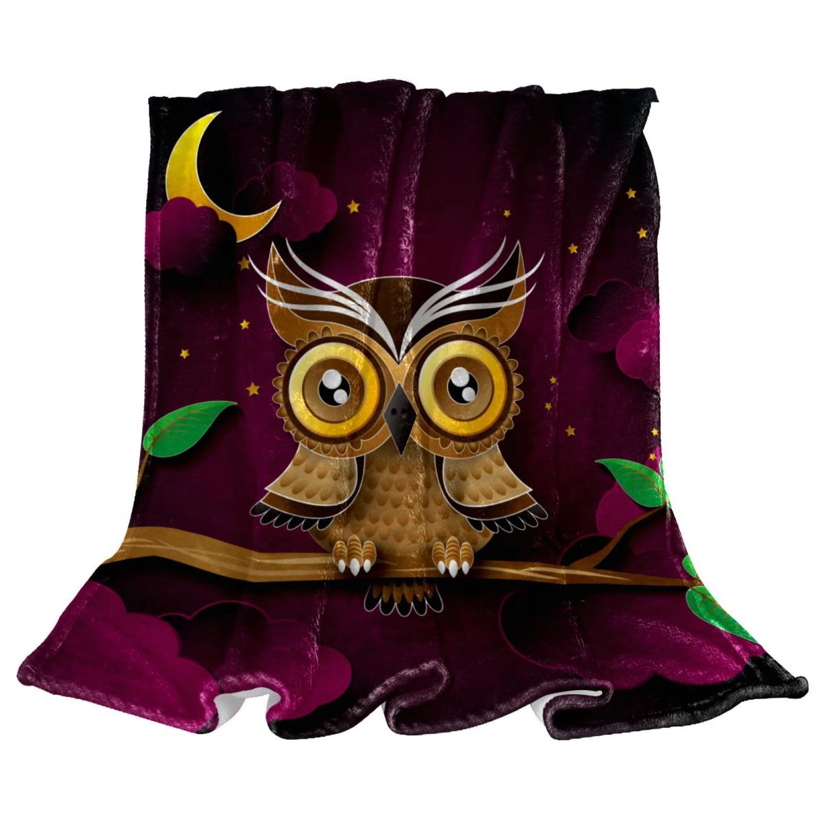 Couverture polaire hibou pour des soirées cocooning confortables sur votre canapé
