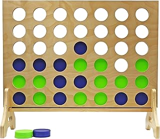 Tailgating Pros Premium Giant Four in a Row with Carrying Case - Jumbo Oversized Outdoor Yard Game - Connect Multiple Pucks in a Row to Win - Many Puck Colors Available!