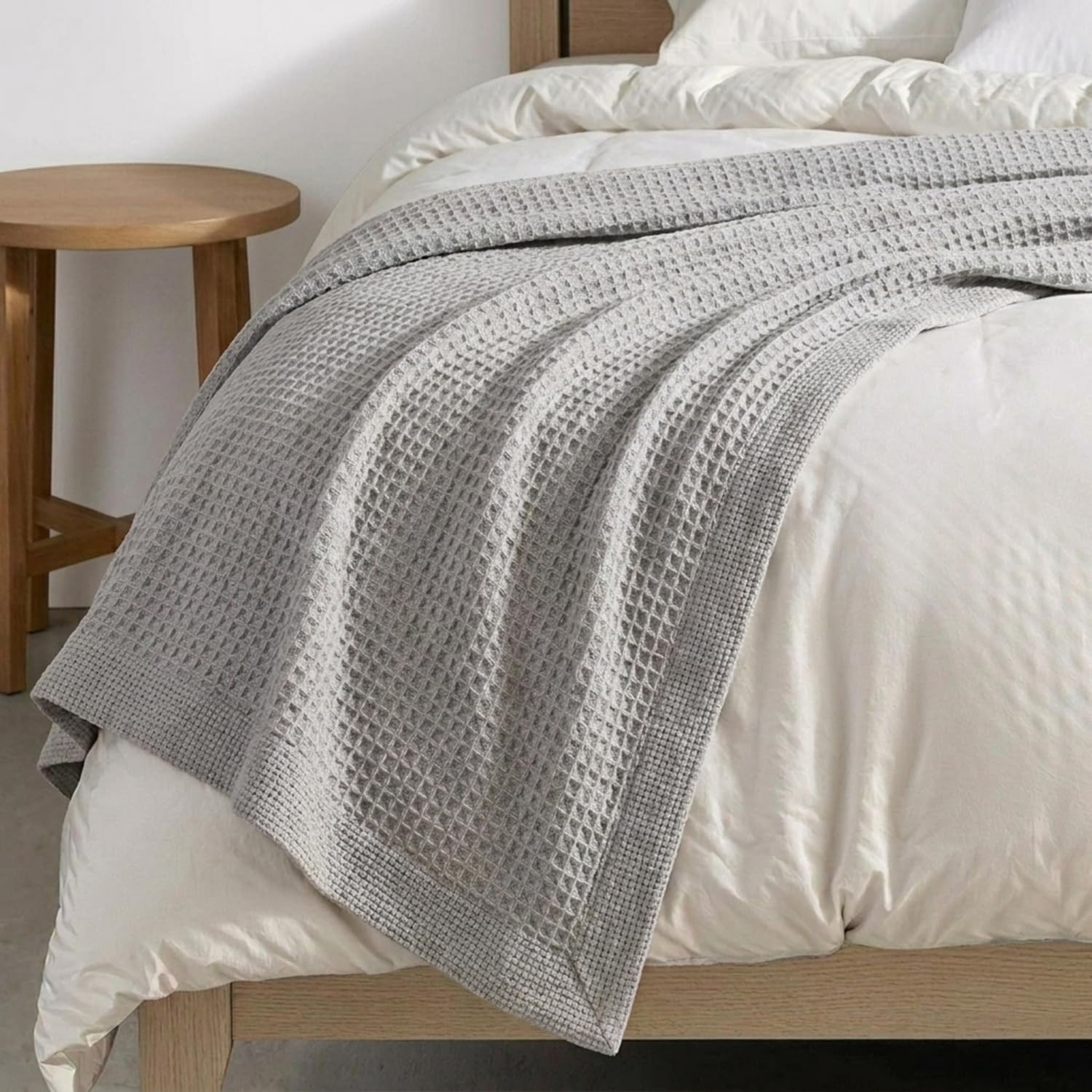 Nautica - Twin Blanket, Diamond Weave Cotton Bedding, Medium-Weight for All Seasons, Ideal Dorm Essentials, Oeko-Tex Certified (Baird Grey)