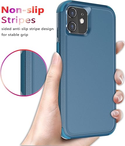 Miniatura 6 de Diverbox Funda para iPhone 12, a prueba de golpes, a prueba de caídas, protector de pantalla de vidrio templado + protector de lente de cámara,
