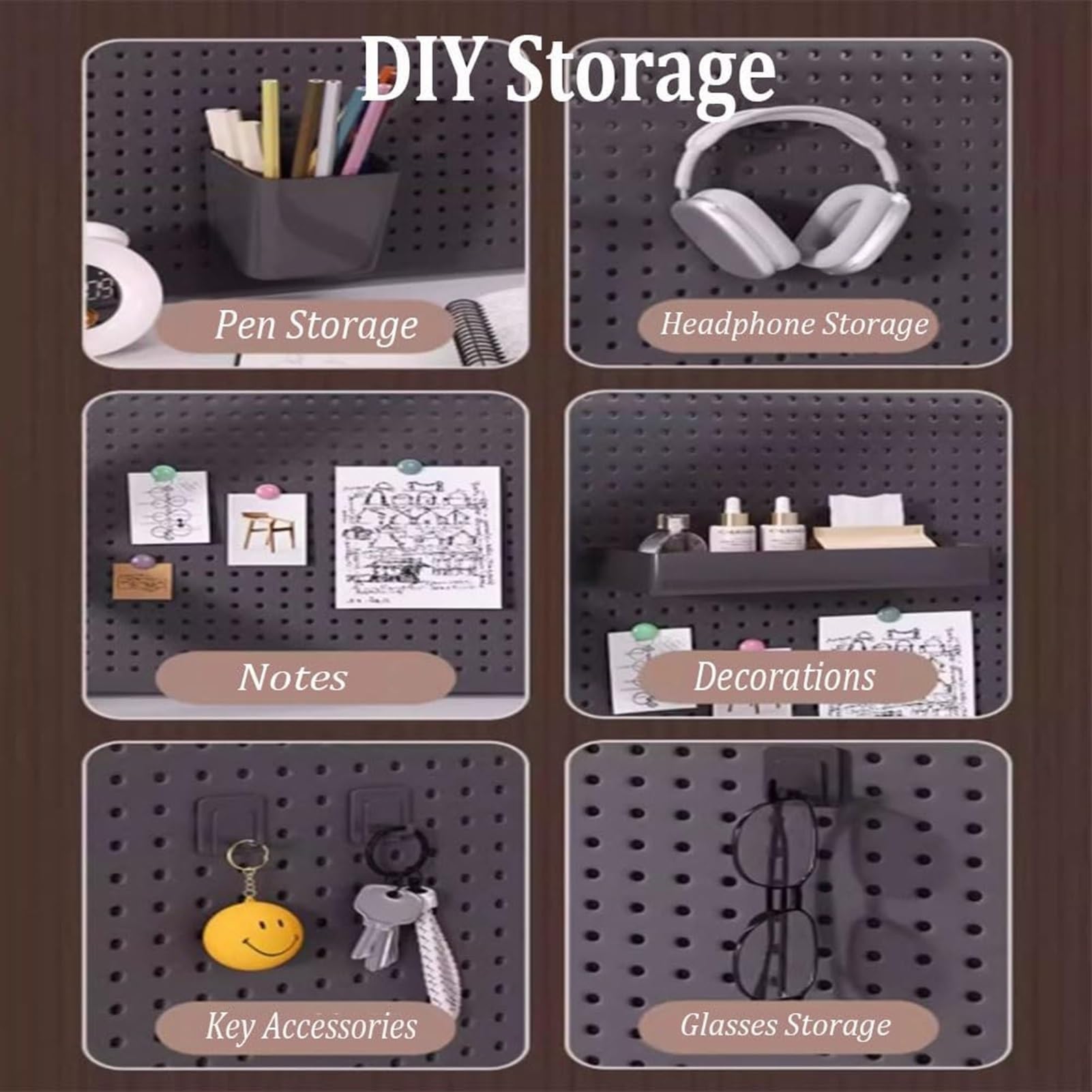 Organisateur de Bureau avec Panneau Perforé, Étagère Haute pour Écran, Bibliothèque Gaming en Acier au Carbone, Rangement Vertical Gain de Place avec Kit de 30 Accessoires(Black,75cm)
