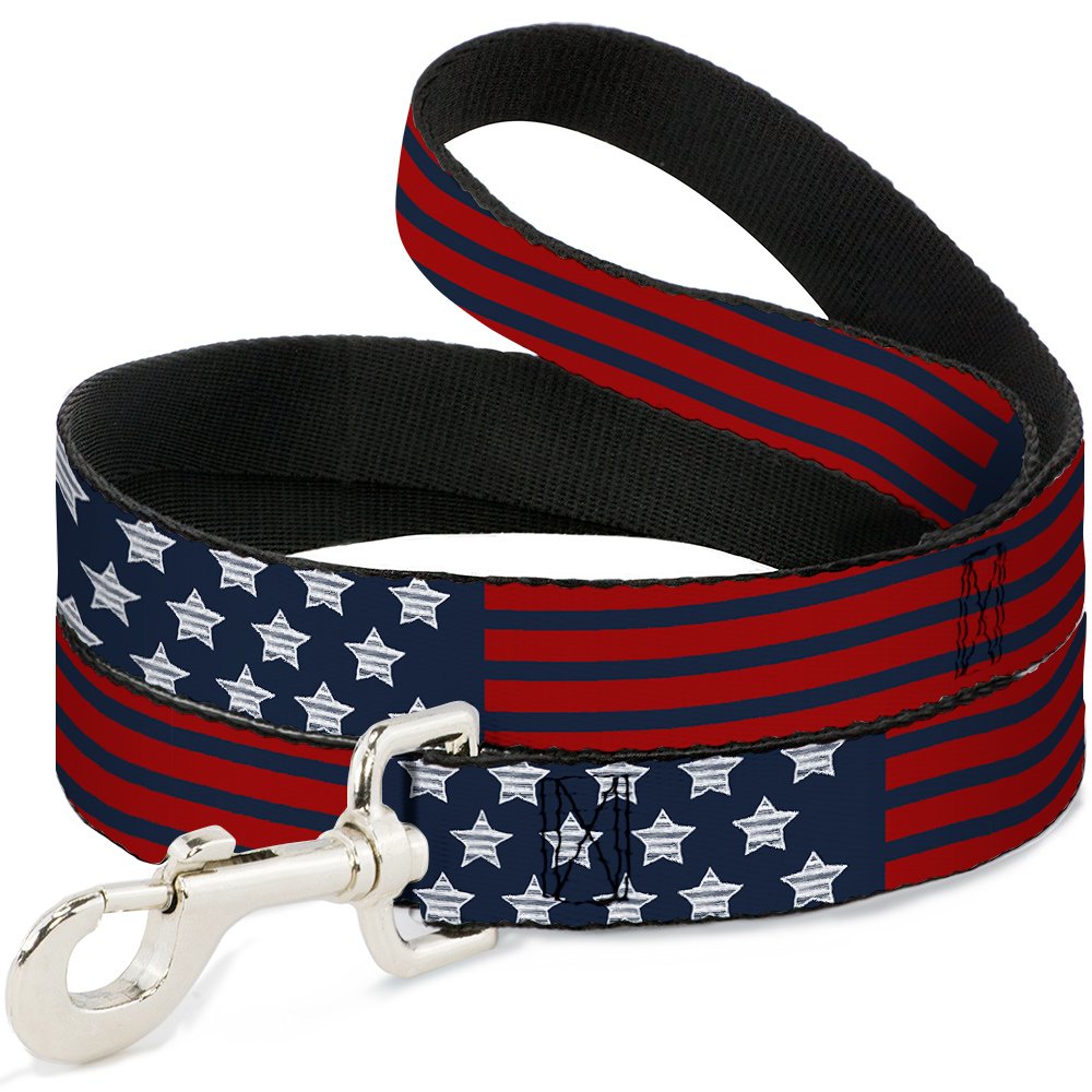 Laisse chien Stars & Stripes 4' Buckle Down pour des balades urbaines stylées et sécurisées