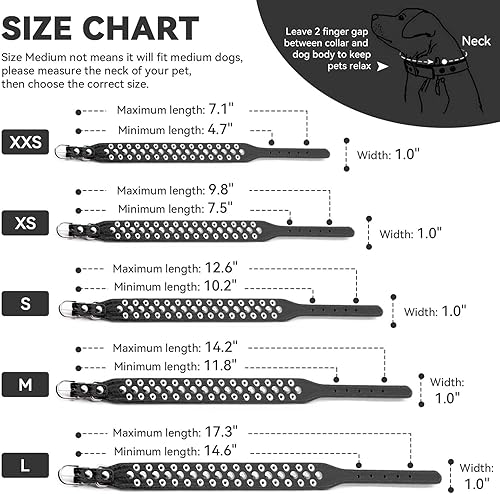 Vista 63 de Collar de perro y gato con pinchos pequeños y medianos para perros pequeños y medianos, collares ajustables con tachuelas para cachorros, collar