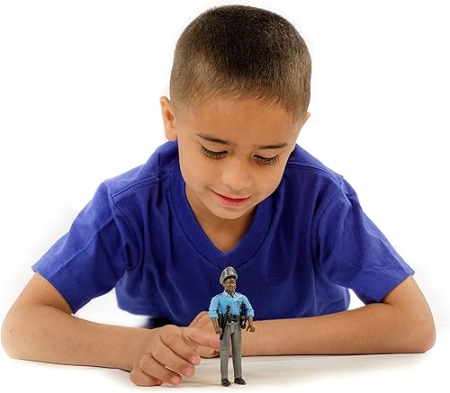 Miniatura 2 de Bruder Figura de juguete de piel oscura de policía con accesorios