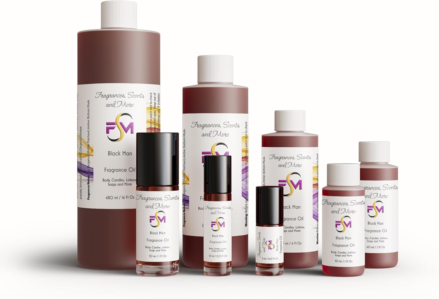 Black Man Fragrance Oil - 2 Fl Oz Plastic Bottle (60ml)