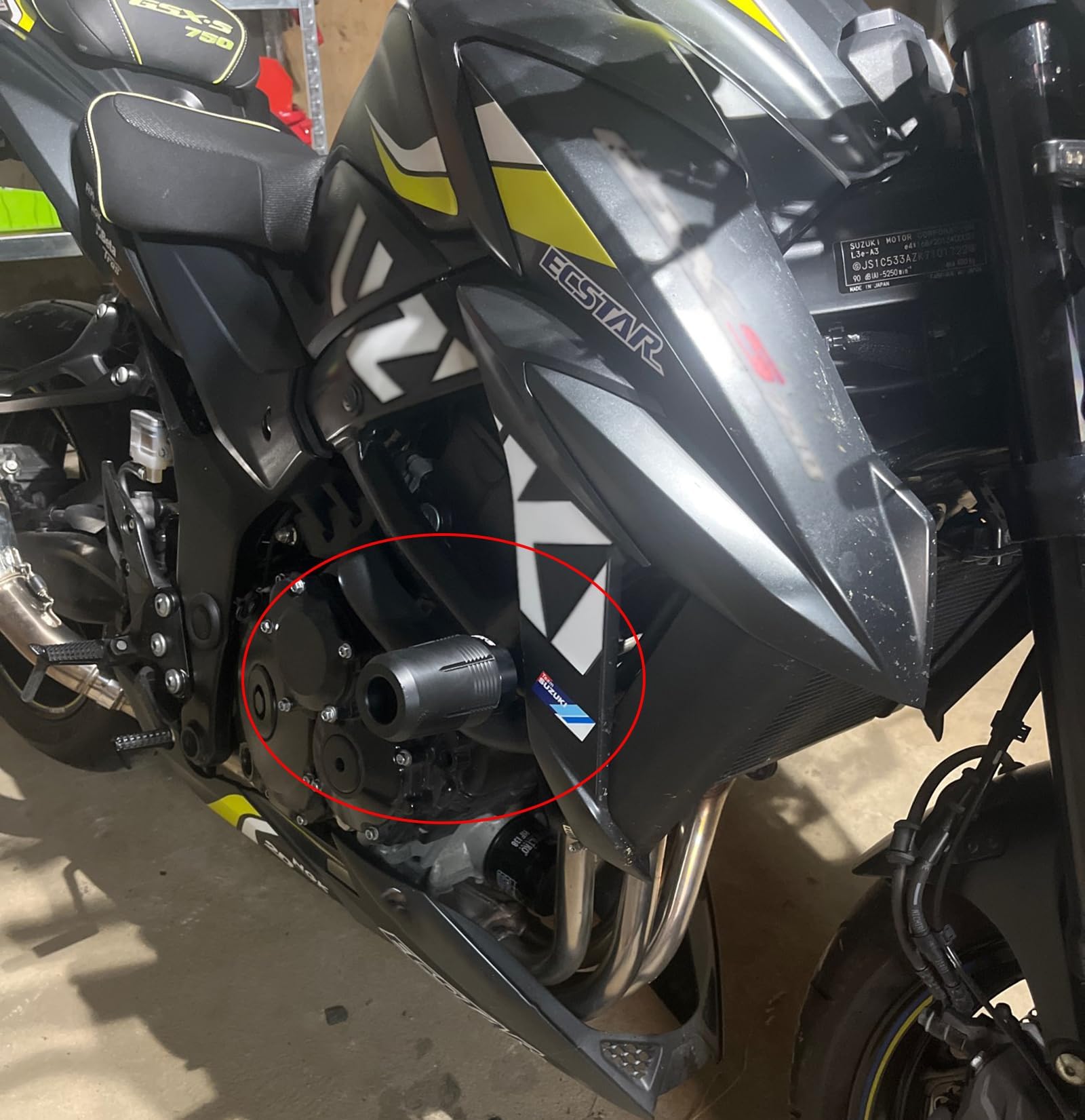 Accessoires Moto pour Suzuki GSX-S GSX-S750 GSX-S1000 GSXS 750 1000 GSXS750 GSXS1000 Tampons de Protection de Cadre (Noir)