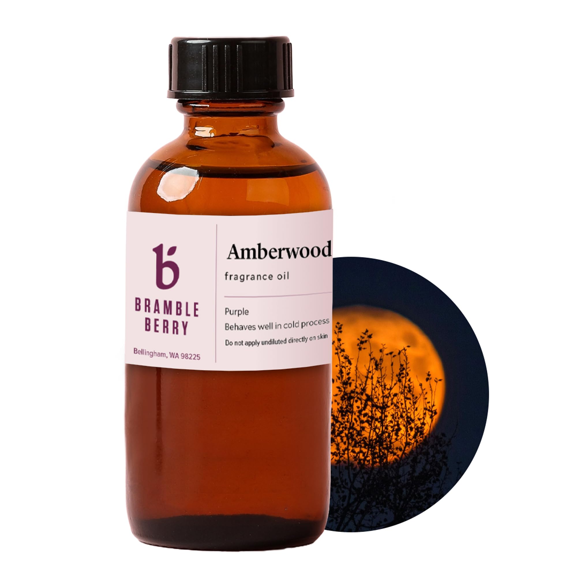 Bramble Berry Amberwood Twilight Warm &amp; Deep Woods Scent for Soap Making, Candles, Lotion, Bath Bombs &amp; Perfume | Skin Safe, Vegan, Paraben &amp; Phthalate Free, DIY Craft Essential