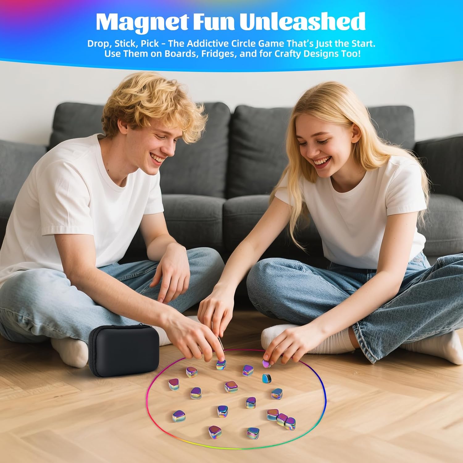 Magnetic Chess Game with 80 Travel-Stones, Magnet Game,Magnet Rocks Desk Stress Relief Toy and Fidget Toys Adults,Holiday Stocking Stuffer, Stress Relief Present.