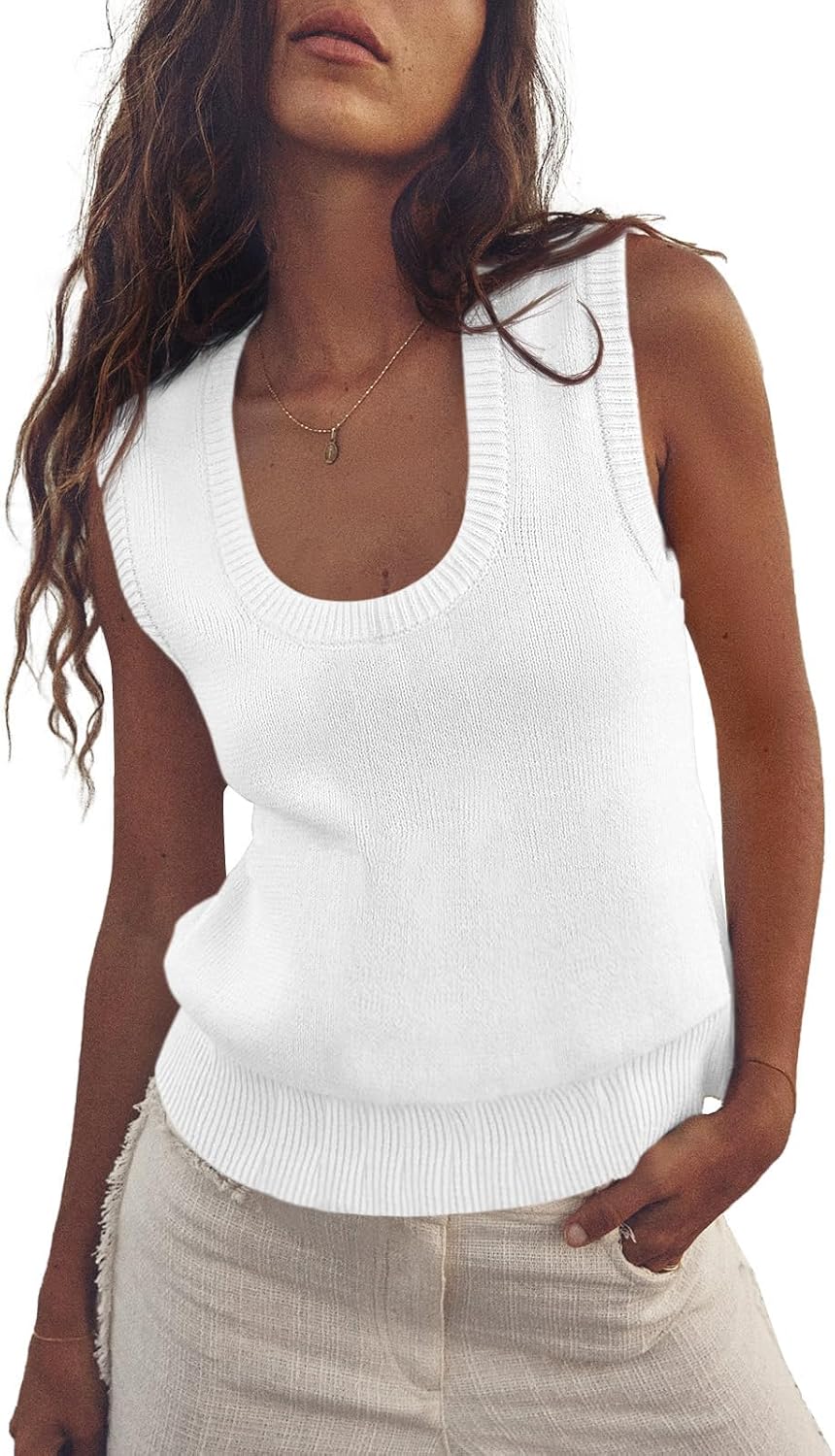 Saodimallsu Women's Ribbed Knit Sweater Vest