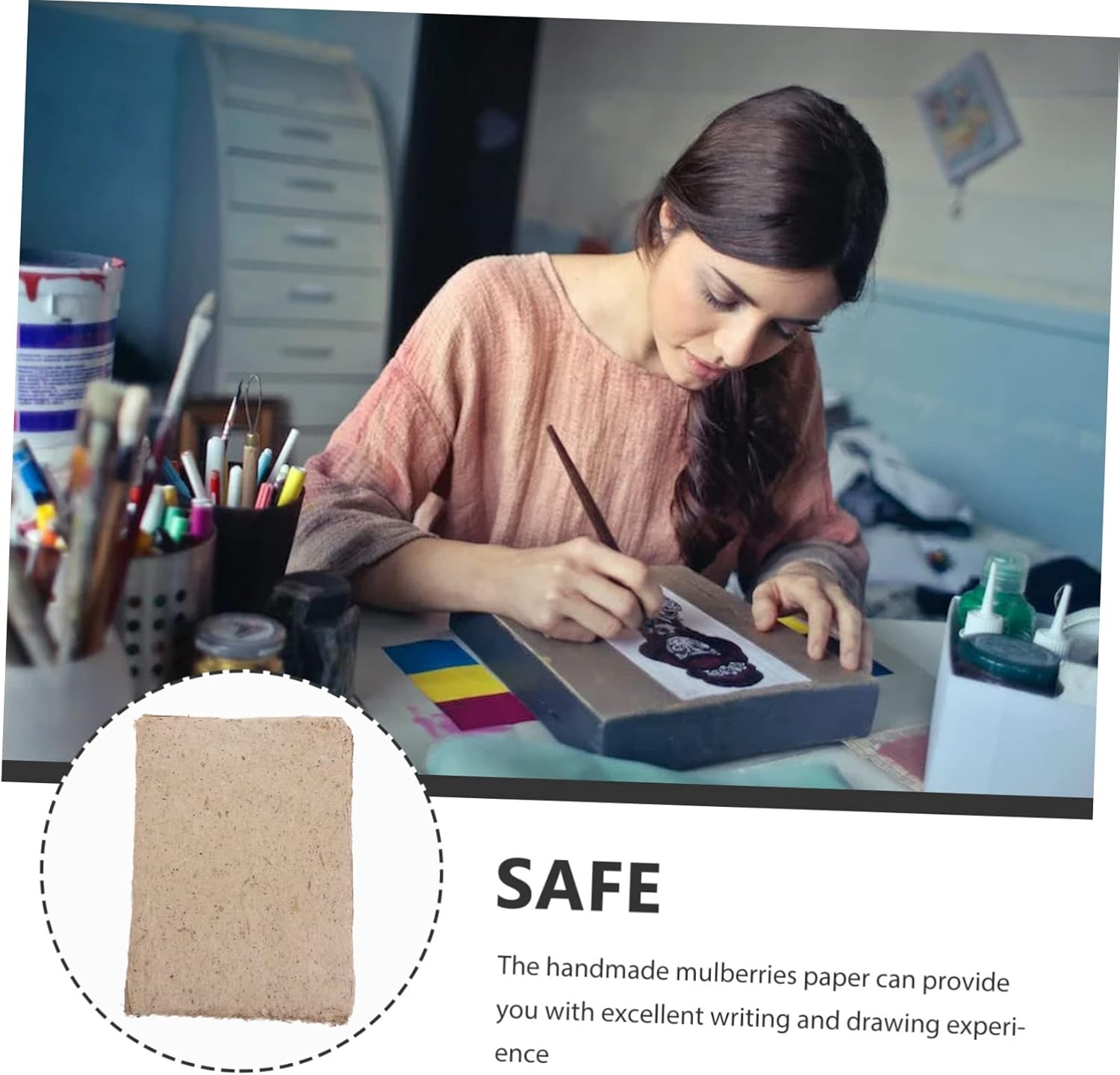 KONTONTY 50sheets Paper for Drawing and Crafts Kraft Paper Ink Absorbent Drawing