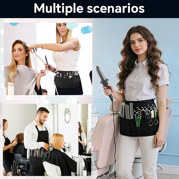 Delantal para barbería multiusos con 13 bolsillos miniatura 2