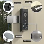 Anti-Theft Doorbell Mount for Eufy Video Doorbell E340, No-Drill Bracket Compatible with Inward-Swinging Aparment Doors