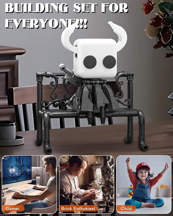 BrickTribe Knight Figure Building Toys, Popular Game Knight Merch Building Set with Light, Birthday for Adult and Kids, Compatible with Lego, 370 PCS