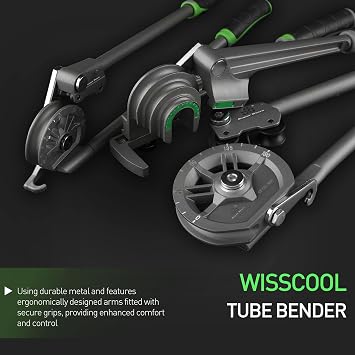 WISSCOOL 3/8 Tube Bender Tubing Pipe Bender with Roller 0-180HVAC Copper Tool for Copper Aluminum Iron Stainless Pipes Air Condition Refrigeration Repair