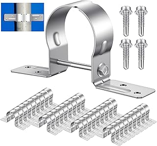 36 Pack 2-3/8 Inch Heavy-Duty Galvanized Steel Pipe Brackets for Wood Fence Repair & Outdoor Pipeline Fixing, Rust-Proof Metal Post Holders with 48 Screws
