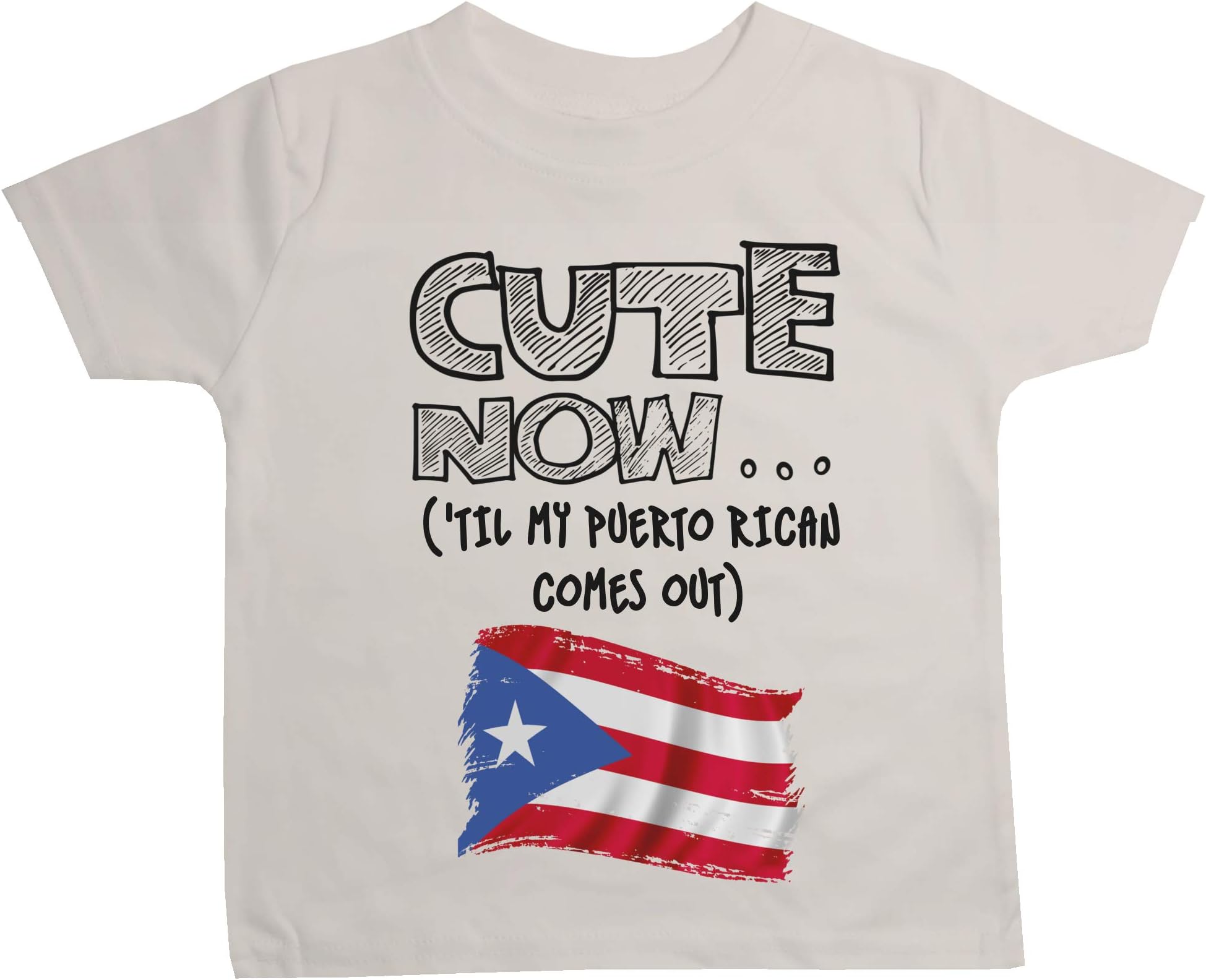 Cute NowToddler Puerto Rico T-Shirt 'Til My Puerto Rican Comes Out Kids Shirt Top in White 2T-8T
