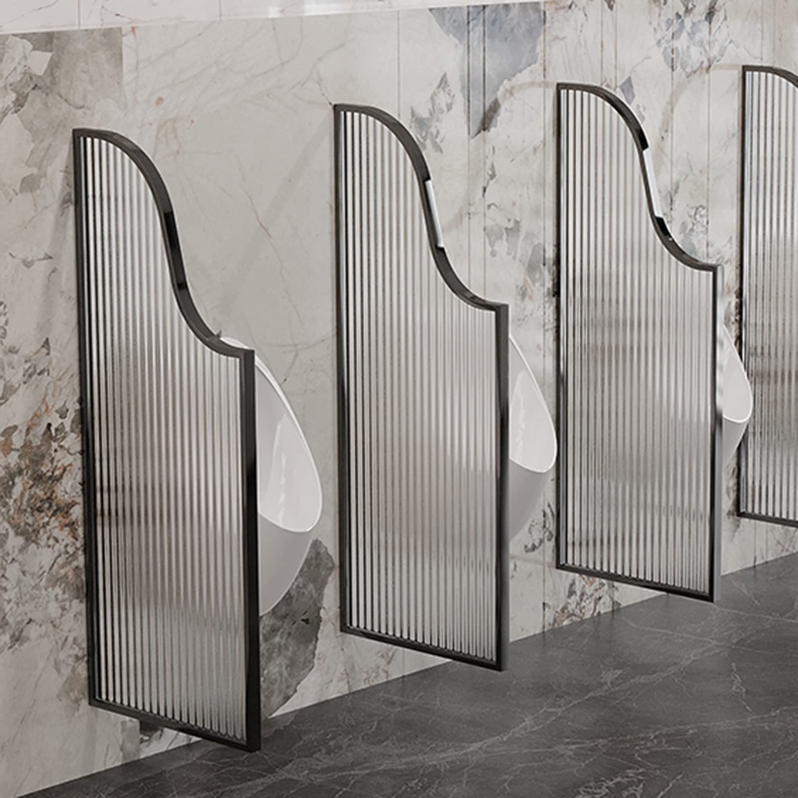 AYCDL Urinal Screen Bathroom Partitions, Wall Mounted Urinal Privacy Screen Panel Partitions Bathroom/hotel Room Partitions/,Silver