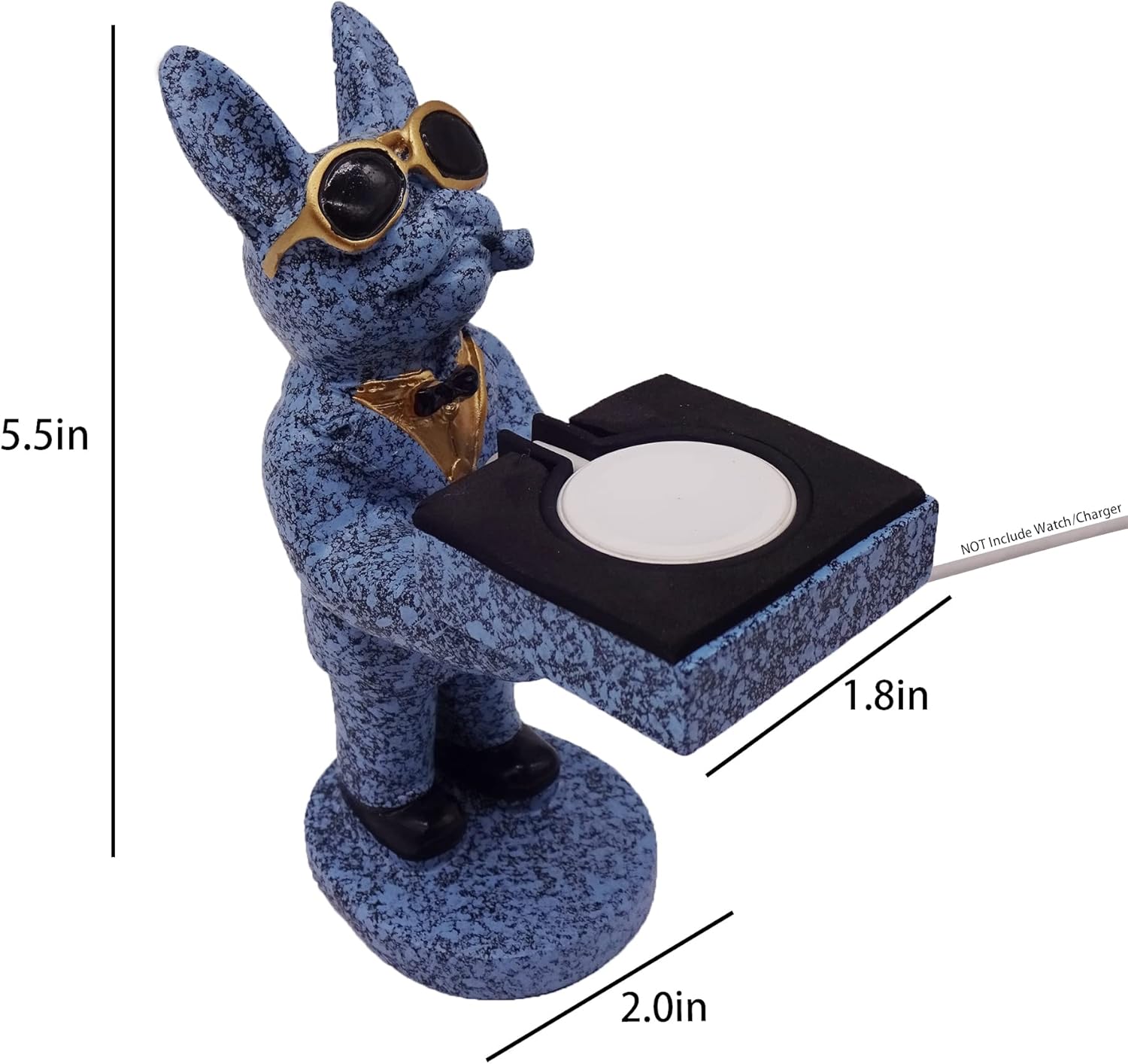 Watch Holder Dock Cool Puppy Resin Figurine Charging Stand for Apple iWatch Series Charger Station Base Desk Home Décor