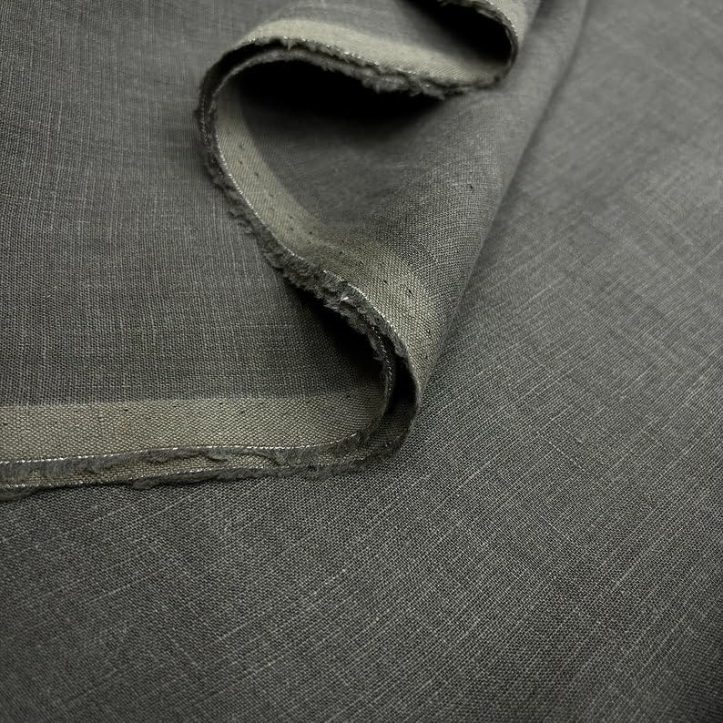 grey linen dress fabric Let It Rain Chambray Linen Fabric - 135 GSM, 150 CM Width main image 1